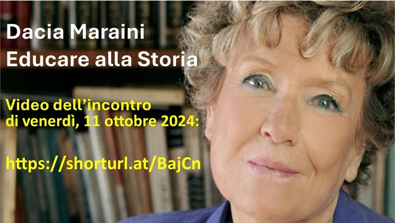  VIDEO dell'incontro Dacia Maraini a Roma Tre  https://shorturl.at/BajCn  Educare alla Storia 