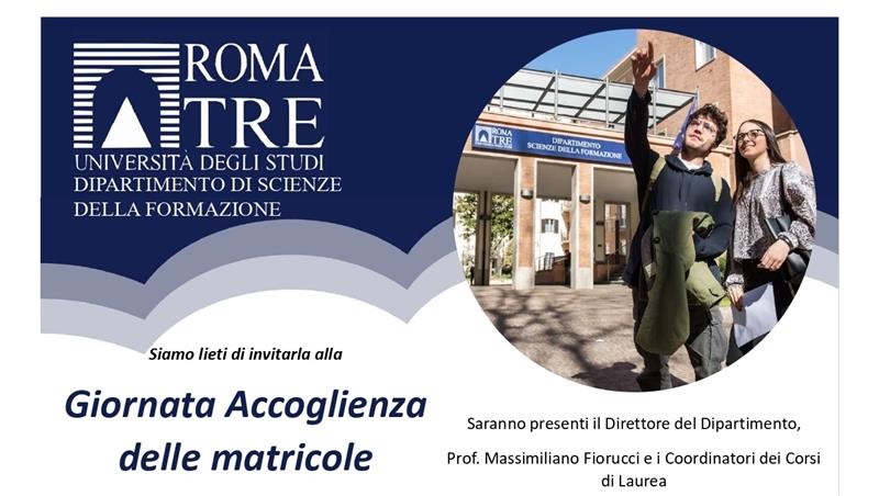 Giornata di accoglienza delle matricole a.a. 2021/22 Dipartimento di Scienze della Formazione - 01 ottobre 2021