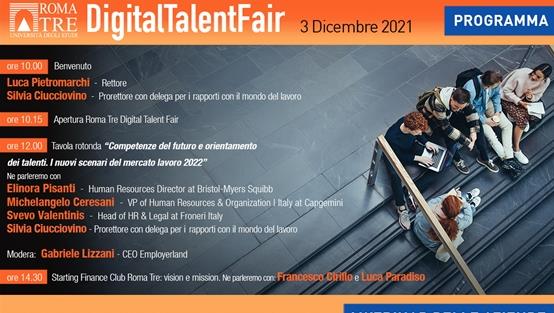3 dicembre 2021: Roma Tre Digital Talent Fair 2021