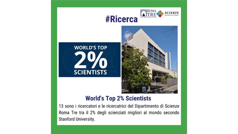 World's Top 2% Scientists, 13 tra i docenti del Dipartimento di Scienze Roma Tre tra i migliori al mondo secondo Stanford University