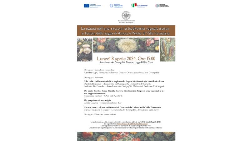 Webinar: La natura nell’arte: racconti di biodiversità vegetale ispirati ai festoni della loggia di Amore e Psiche di Villa Farnesina