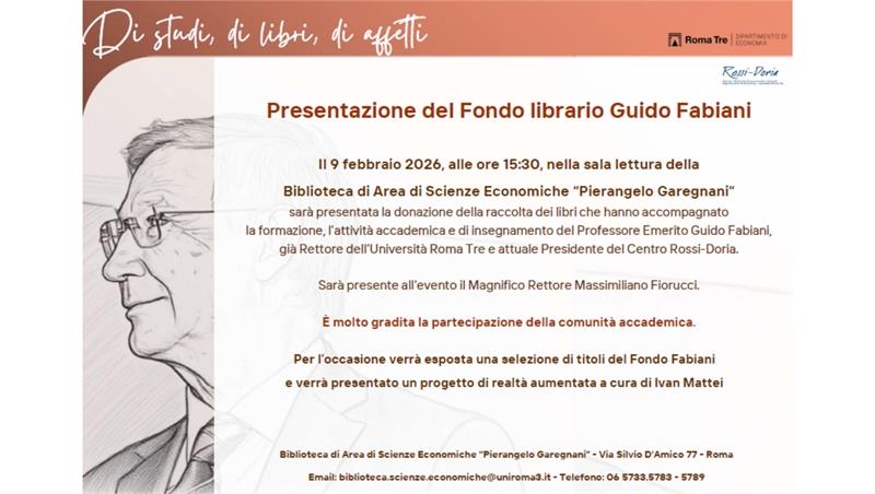 Di studi, di libri, di affetti. Presentazione del Fondo librario Guido Fabiani