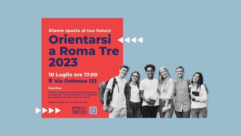 Orientarsi a Roma Tre 2023. Open day lunedì 10 luglio