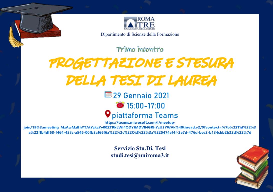 Progettazione e Stesura della Tesi di Laurea - Dipartimento di Economia