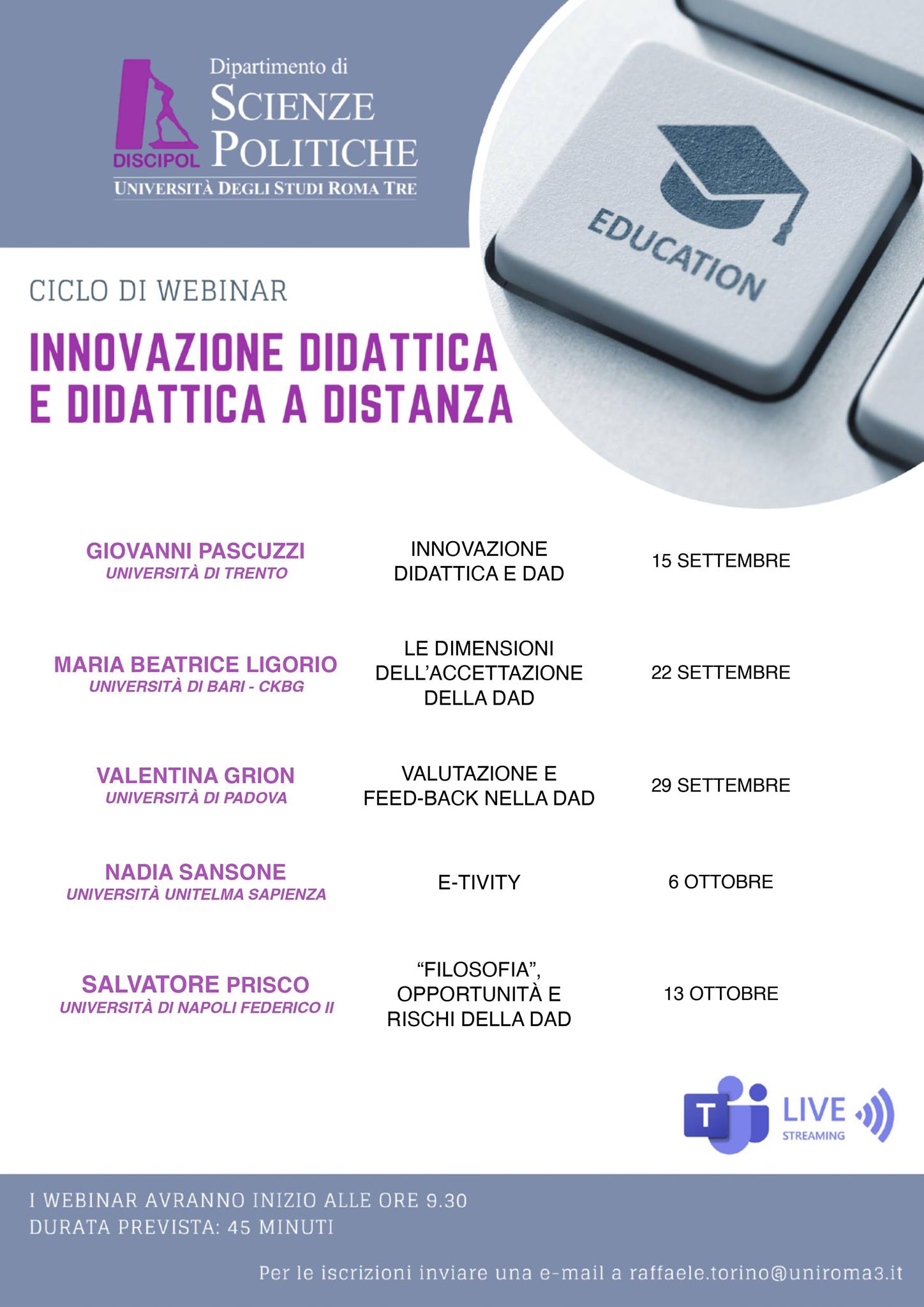 Innovazione didattica e didattica a distanza Università Roma Tre