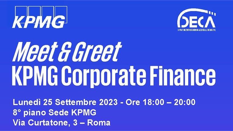 Meet & Greet KPMG Corporate Finance 25 settembre 2023