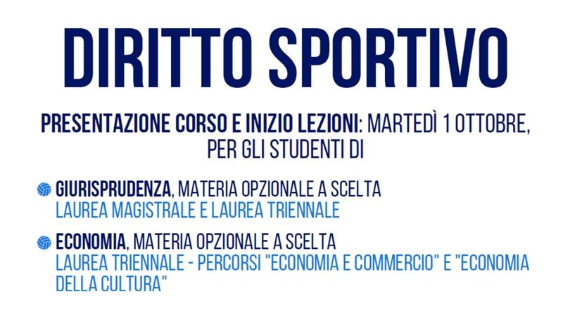 Presentazione del corso di Diritto Sportivo