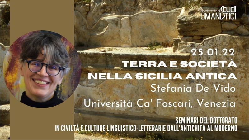 Terra e società nella Sicilia antica. Seminario di Stefania De Vido (Università Ca' Foscari, Venezia)