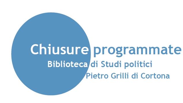 15-16 luglio: Chiusure programmate - Biblioteca di Studi politici