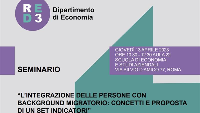  Seminario: L’integrazione delle persone con background migratorio: concetti e proposta di un set indicatori