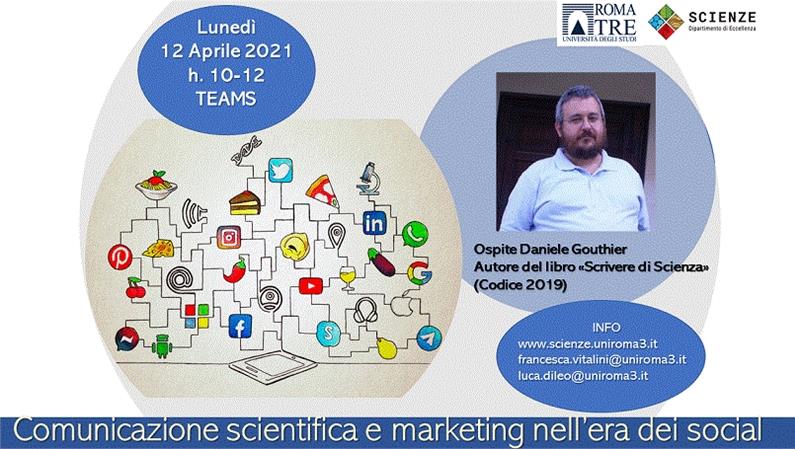 Daniele Gouthier, autore del libro “Scrivere di Scienza” , ospite del Dipartimento di Scienze