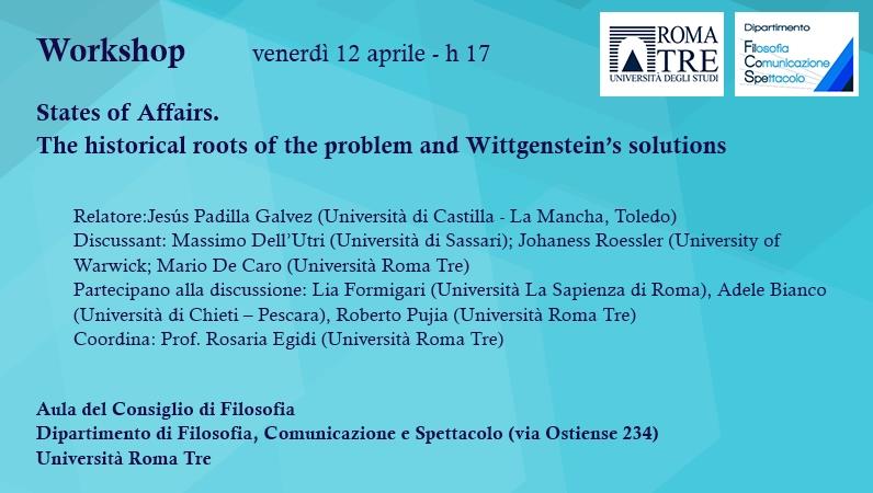 Workshop “States of Affairs. The historical roots of the problem and Wittgenstein’s solutions”