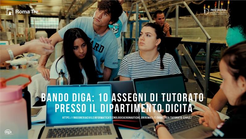Bando per 10 assegni di tutorato presso il Dipartimento DICITA, nell’ambito del progetto “DIGA”