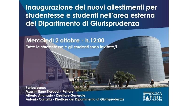 Inaugurati i nuovi allestimenti dell'area esterna del Dipartimento