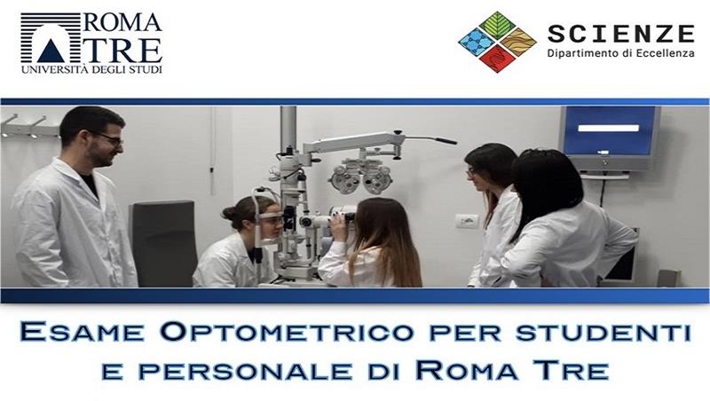 ESAME OPTOMETRICO GRATUITO PER STUDENTI E PERSONALE DI ROMA TRE 