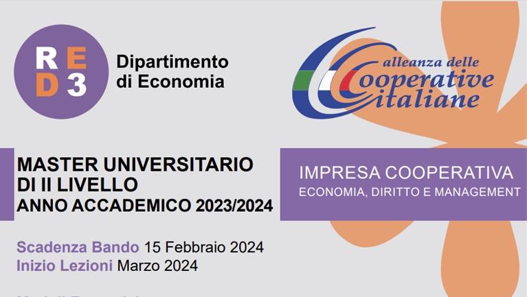 Iscrizioni Master di II livello – Impresa Cooperativa: Economia, Diritto e Management entro il 15 febbraio 2024