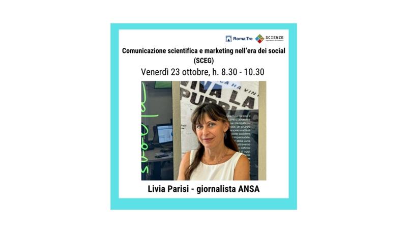 Livia Parisi, giornalista ANSA, ospite del Dipartimento di Scienze