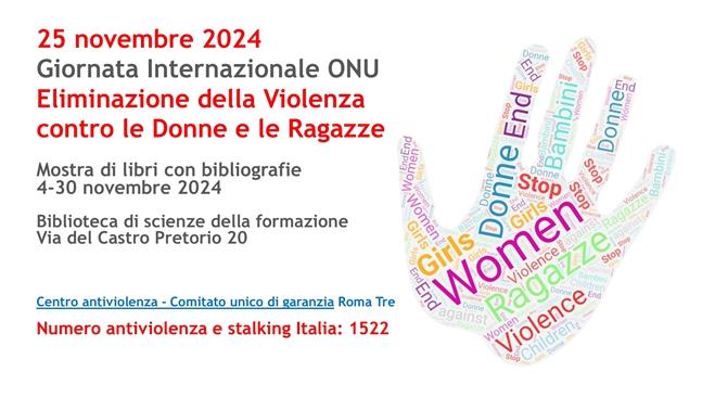 End Violence against Women 25 novembre 2024 Giornata Internazionale ONU per l’Eliminazione della Violenza contro le Donne e le Ragazze.