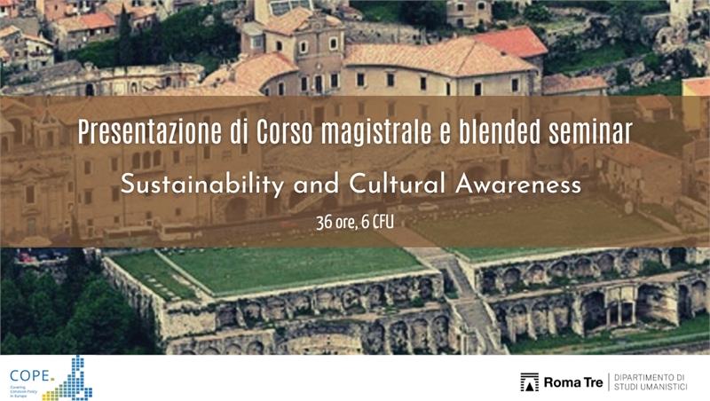 Corso magistrale in lingua inglese Sustainability and Cultural Awareness (36 ore, 6 CFU)