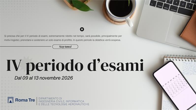IV periodo d'esami: 9-13 novembre 2026