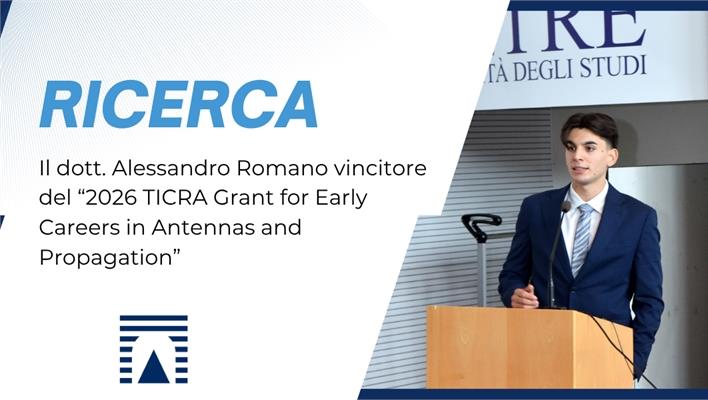 Assegnato al nostro dottorando Alessandro Romano il 2026 TICRA Grant for Early Careers in Antennas and Propagation