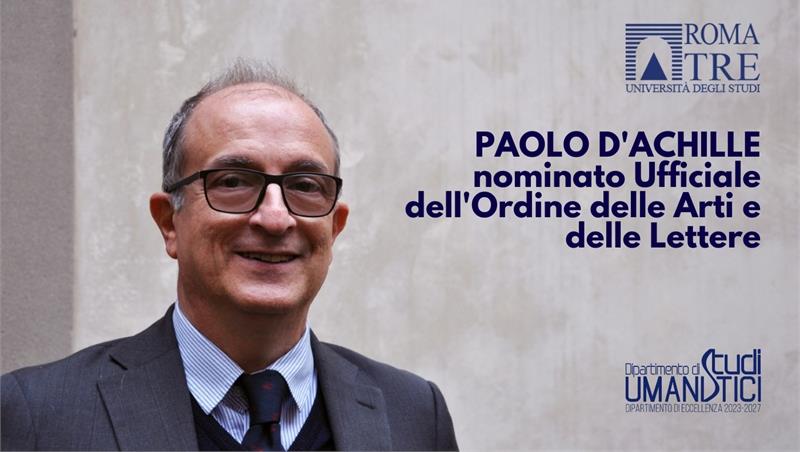 Paolo D'Achille nominato Ufficiale dell'Ordine delle Arti e delle Lettere