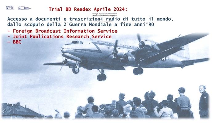 Trial di 3 banche dati storiche Readex-Aprile 2024: Trascrizioni di intercettazioni mondiali dal 1939 alla dissoluzione dell’Unione Sovietica.
