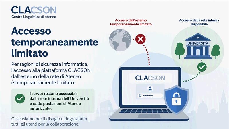Temporanea limitazione dell’accesso alla piattaforma CLACSON