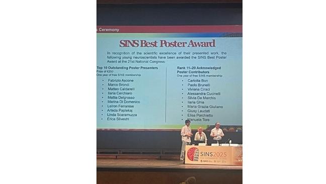 Fabrizio Ascone premiato dalla Società Italiana di Neuroscienze