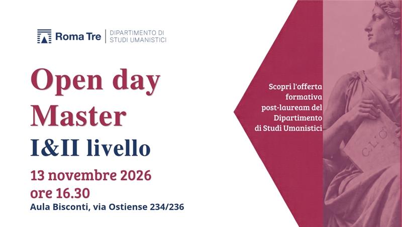 Open Day Master I e II Livello - A.A. 2026/2027
