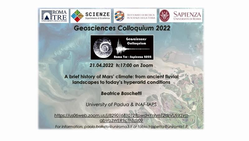 I Colloqui di Geoscienze 2022 - 21 aprile 2022