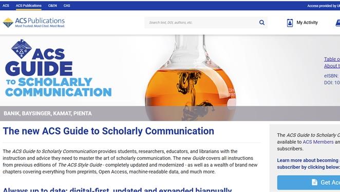 Biblioteca di area scientifica Biblioteca di area tecnologica - Trial a ACS Guide to Scholarly Communication