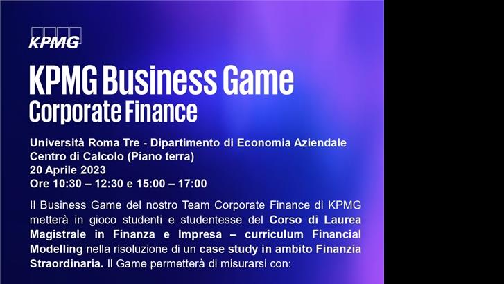 KPMG Business Game Corporate Finance