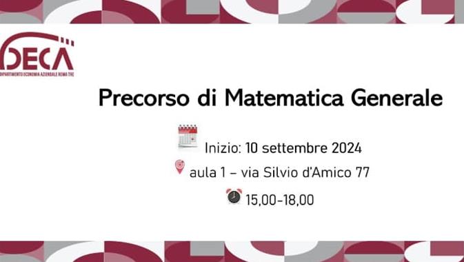 Precorso di Matematica generale 2024/2025