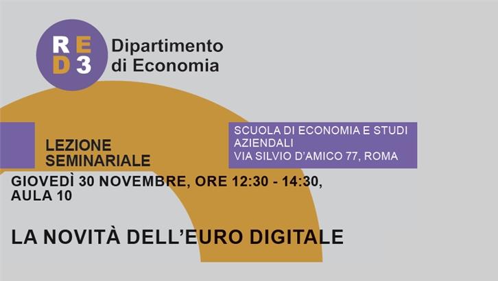 Seminario: Le novità dell'euro digitale -  giovedì 30 novembre 2023 
