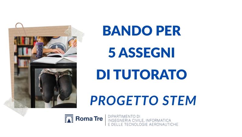 Bando per 5 assegni di tutorato - Progetto STEM