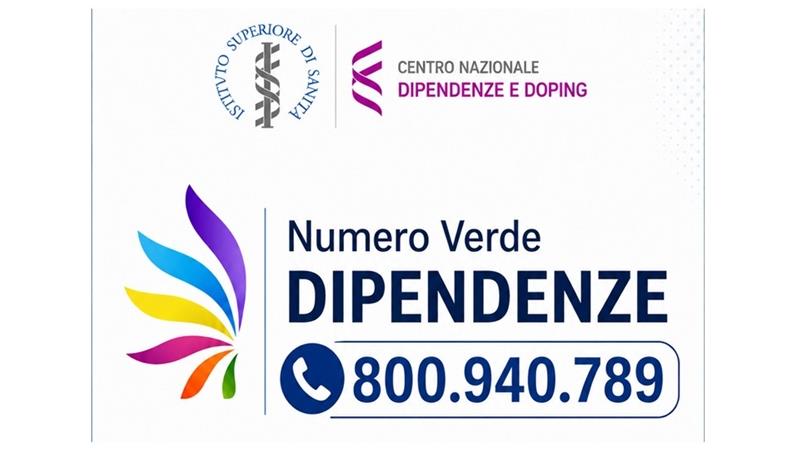 Attivo il Numero Verde Nazionale per le Dipendenze e le nuove piattaforme informative dell'Istituto Superiore di Sanità