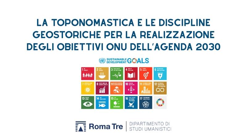 Seminario dottorale La toponomastica e le discipline geostoriche per la realizzazione degli obiettivi  ONU dell’Agenda 2030