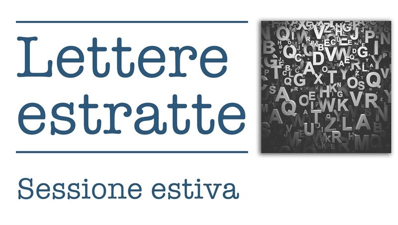 Lettere estratte sessione estiva 2020/2021