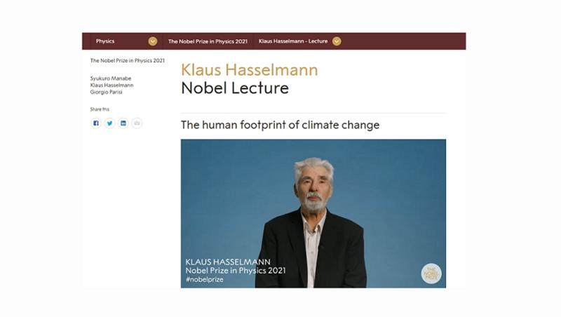 Nobel Lecture: “The human footprint of climate change” di Klaus Hasselmann