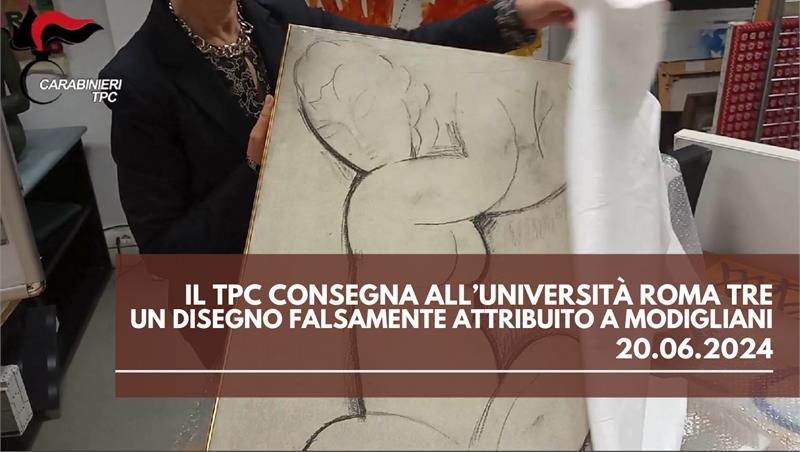 Il TPC consegna all’Università Roma Tre un disegno falsamente attribuito a Modigliani