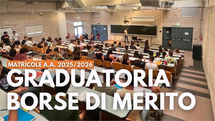 Borse di merito per le matricole A.A. 2025/2026
