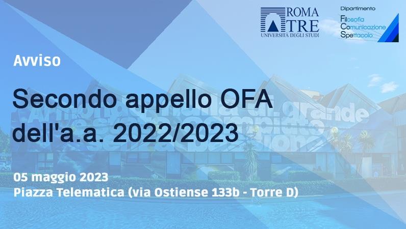 Secondo appello OFA dell'a.a. 2022/2023