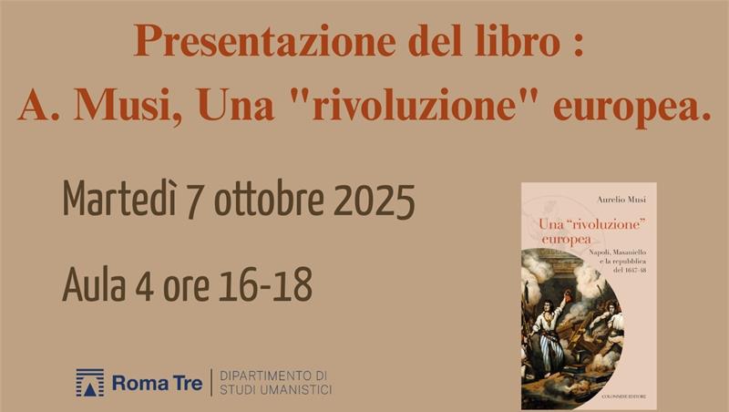 Presentazione del libro : A. MUSI, Una 