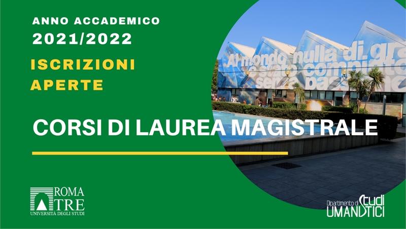 Anno Accademico 20201/2022. Iscrizione alla Laurea Magistrale