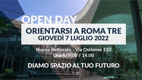Orientarsi a Roma Tre 2022. Open day giovedì 7 luglio