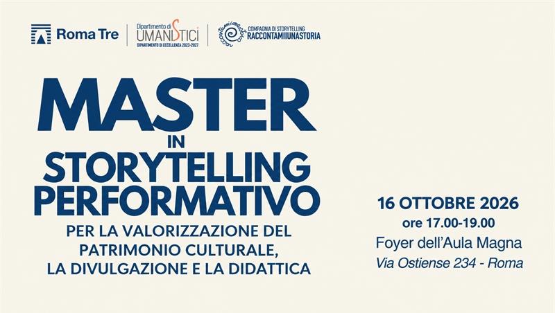 Presentazione Master in Storytellign performativo 