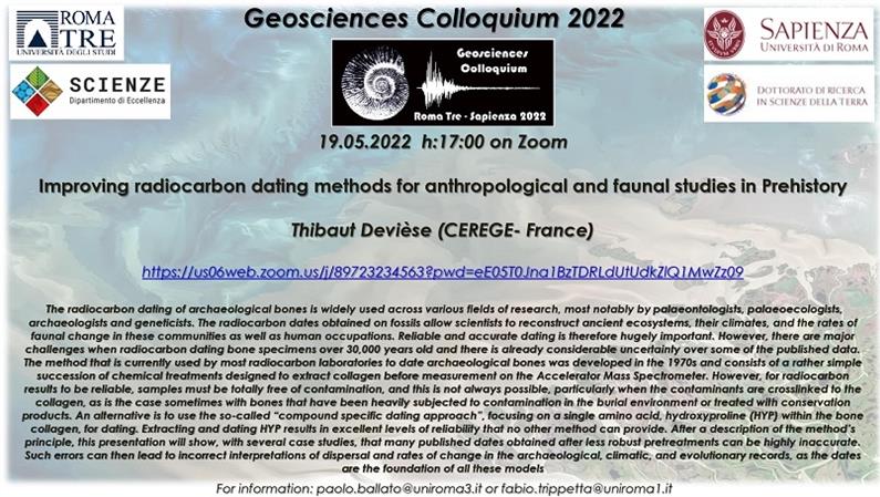 Seminar: Improving radiocarbon dating methods for anthropological and faunal studies in Prehistory