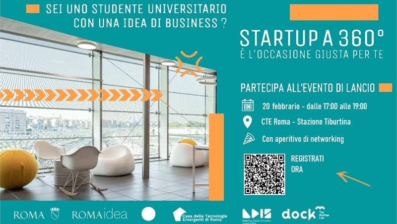 Startup a 360°: percorso di accompagnamento all'imprenditoria per studenti universitari coordinato dalla Casa Delle Tecnologie Emergenti di Roma